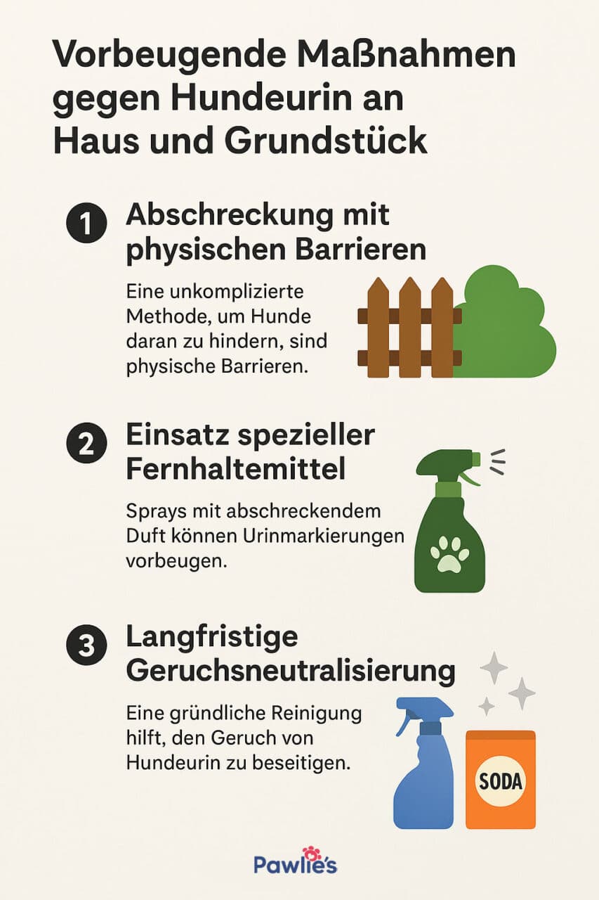 Hundeurin vorbeugen an Haus und Grundstück