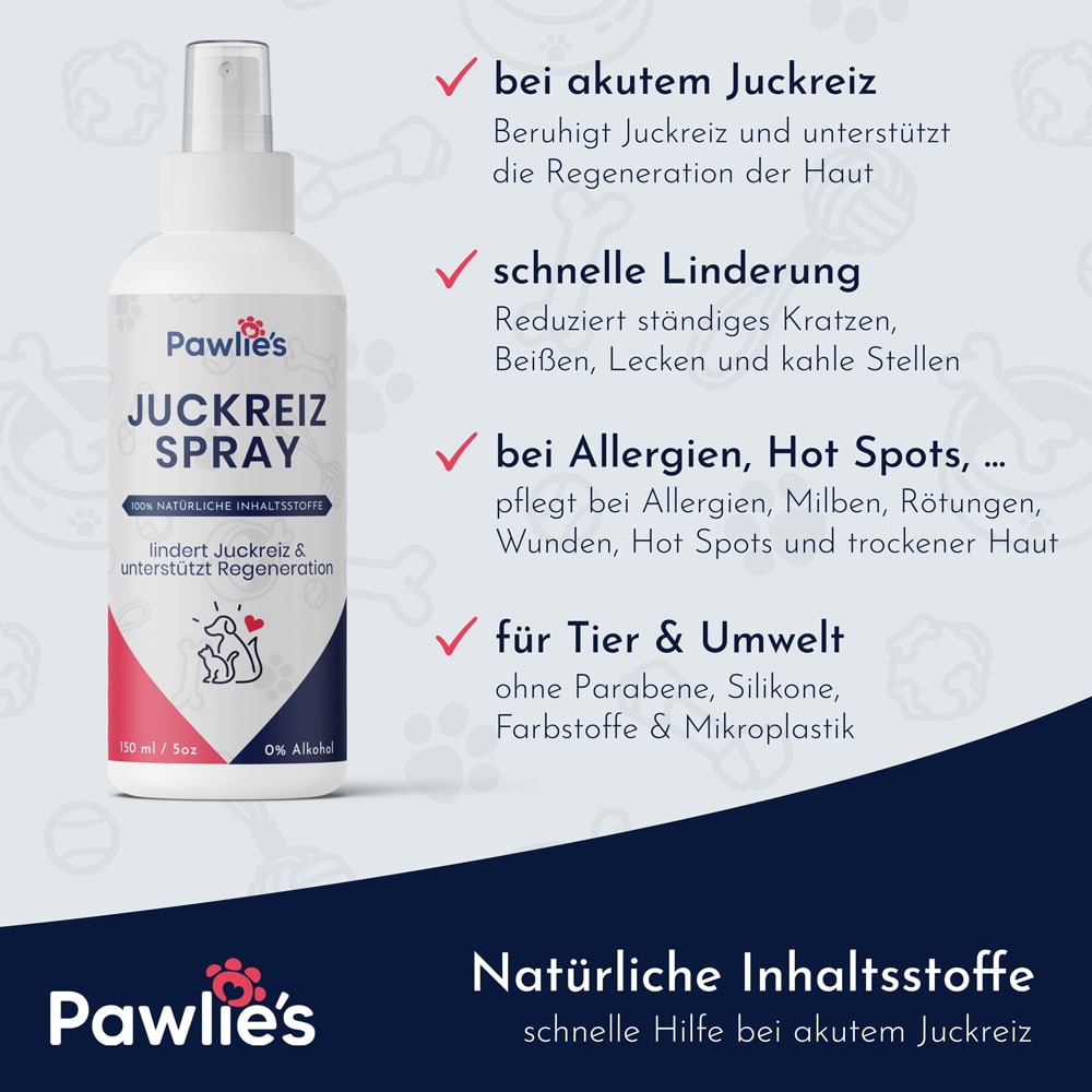 Pawlie's Anti-Juckreiz Spray - natürliche Soforthilfe bei Milbenbefall