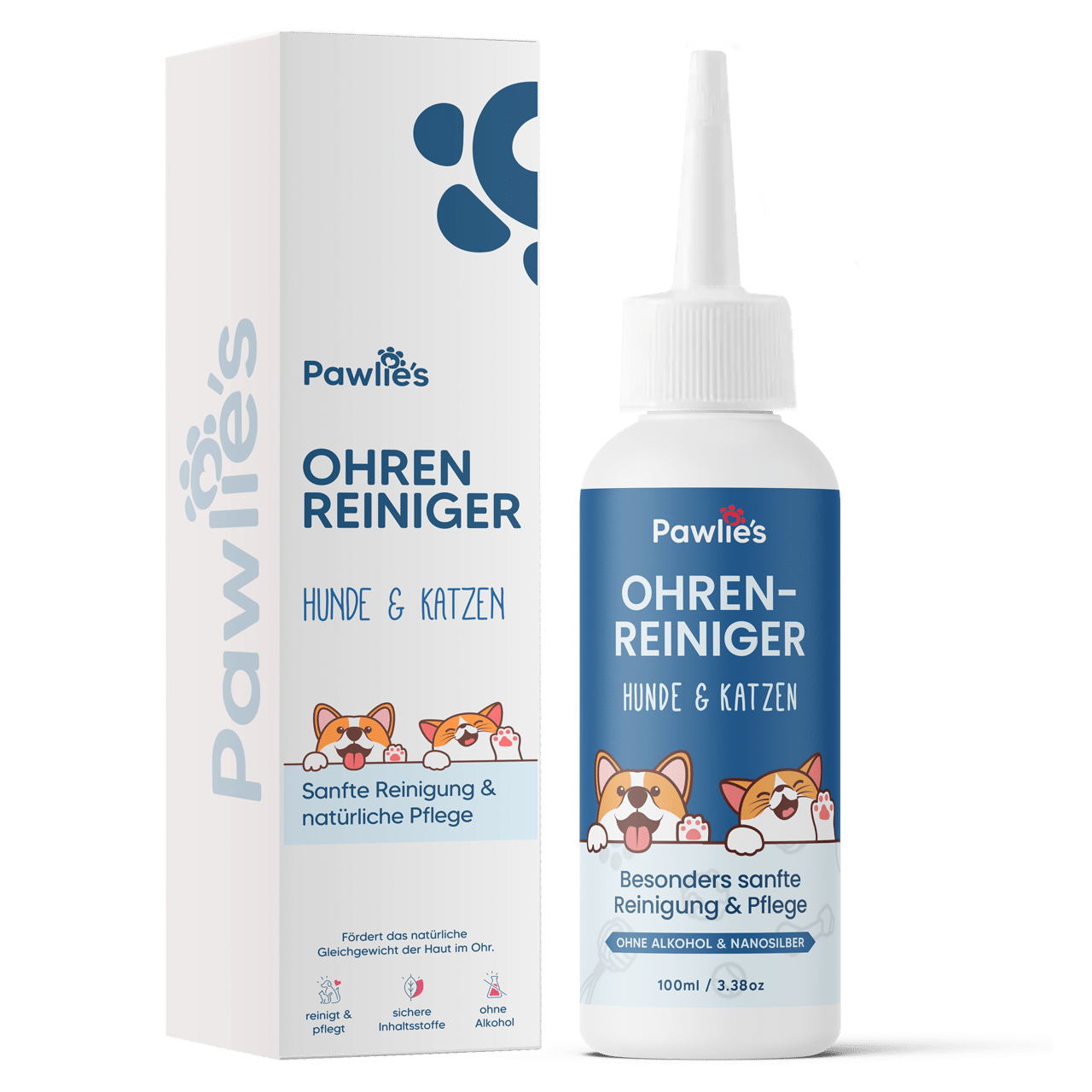 Pawlie's Ohrenreiniger für Hunde - sanfte Ohrenpflege bei Milbenbefall