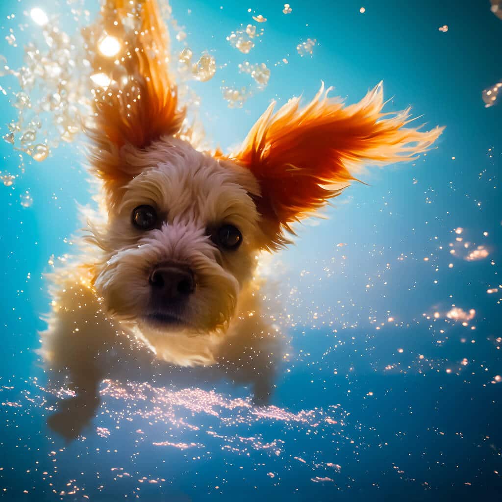 Hundebad im Sommer bei Hitze