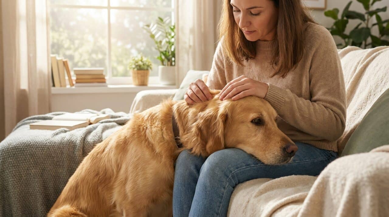 Hund wird sanft auf Milbenbefall untersucht – Fellkontrolle zur Früherkennung